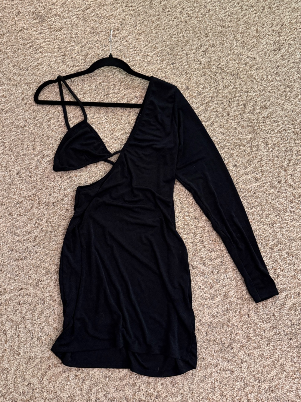 PrettyLittleThing Black Stretch Cutout Bodycon Dress